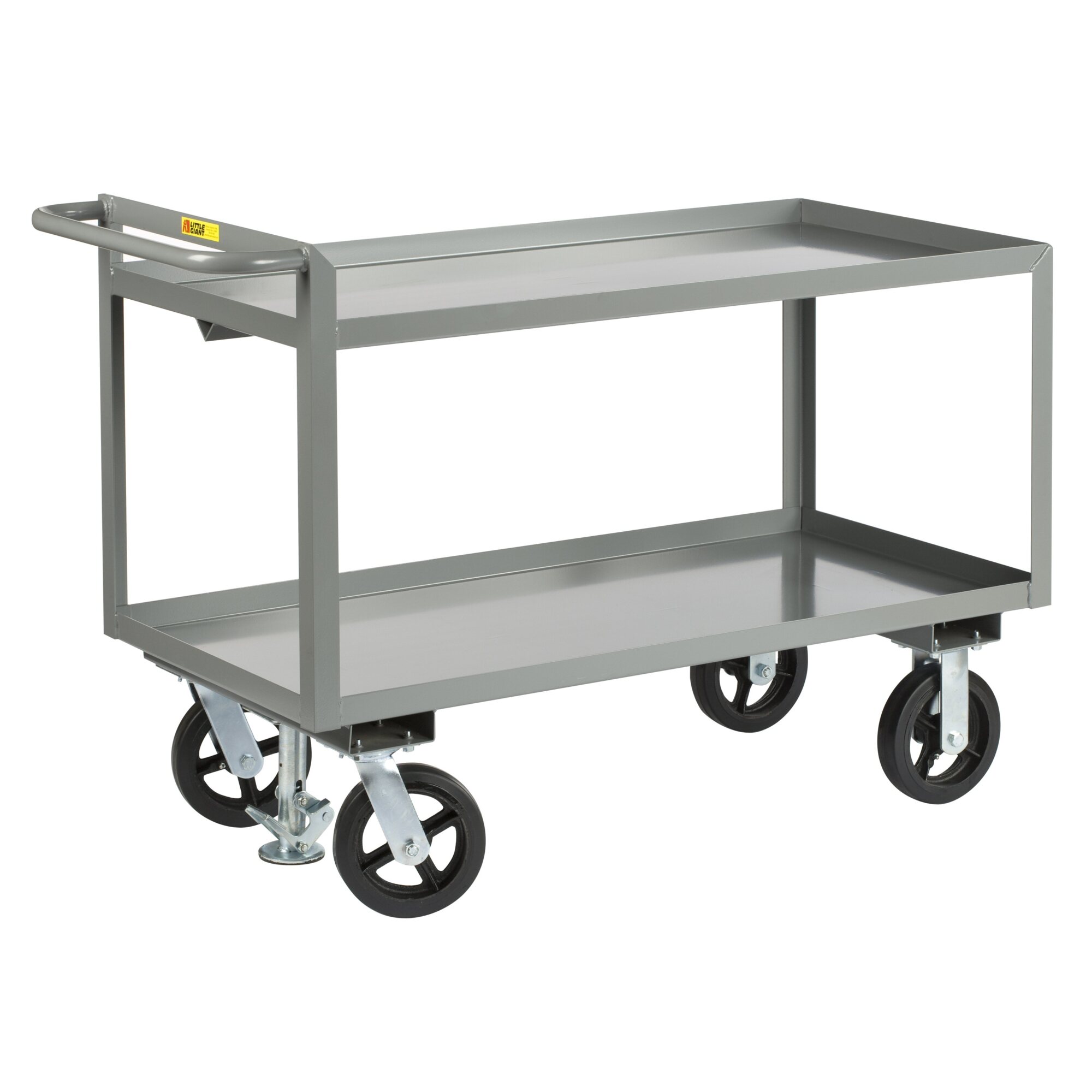 Little Giant Merchandise Collectors Shelf Truck - 30in. x 48in., 2400-Lb. Capacity, 2 Shelves, Carbon Steel, Model# GL-3048-8MRFL
